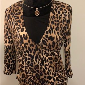 2pc leopard print dress 5% spandex95%Polyester